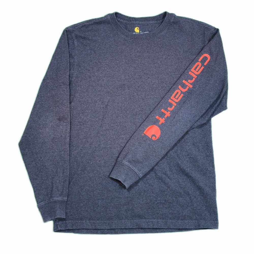 Carhartt Heavyweight Long-Sleeve T-Shirt - Heather‎ Blue Size S